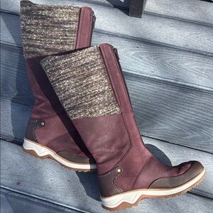 Merrell Women's Over-the-Knee Boots in Burgundy and Brown